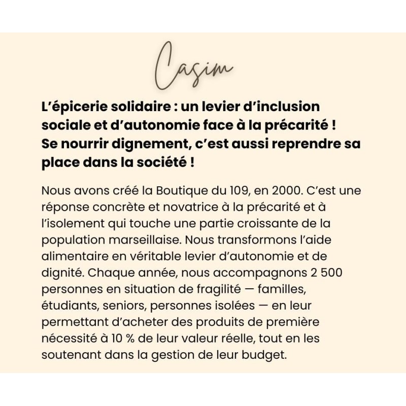 L' Épicerie sociale et solidaire du Jardin du 109