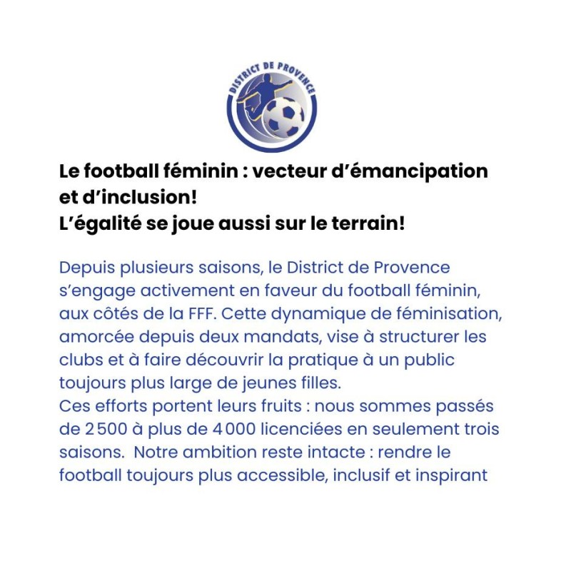 Football féminin, un projet complet à soutenir